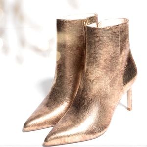 Zara metallic gold heeled booties